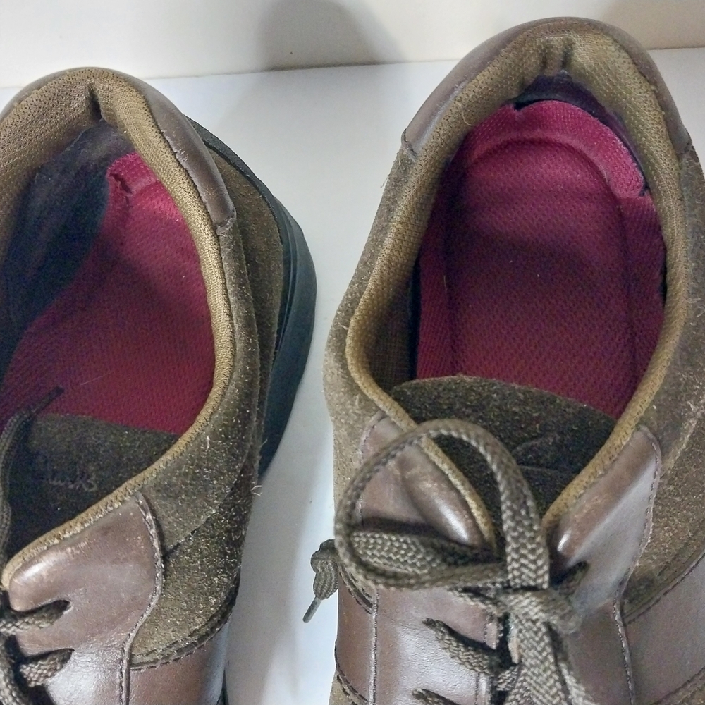 Clarks Men's Dark Brown Leather Sneakers Size 11 - Picture 5 of 13